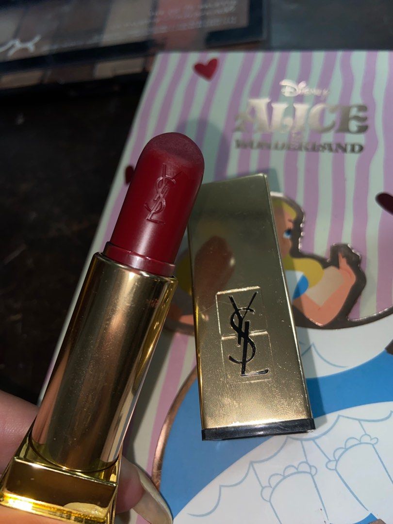 YSL highend Lipstick (sanitized) (Category: Makeup) located in Subic. Submitted by b12345678bbbb (Listing ID 1329946453, Image 2). Description: #1 for flight attendants, tourism students, professionals or any one who likes a red Lippie! #2 terracotta shade na good for everyday! (natunaw yung gilid slightly Dahil naiwan makeup bag sa car, pero good as new yung mismong lipstick used once or twice lang) Og price 2826 pesos each Selling for 400 each 