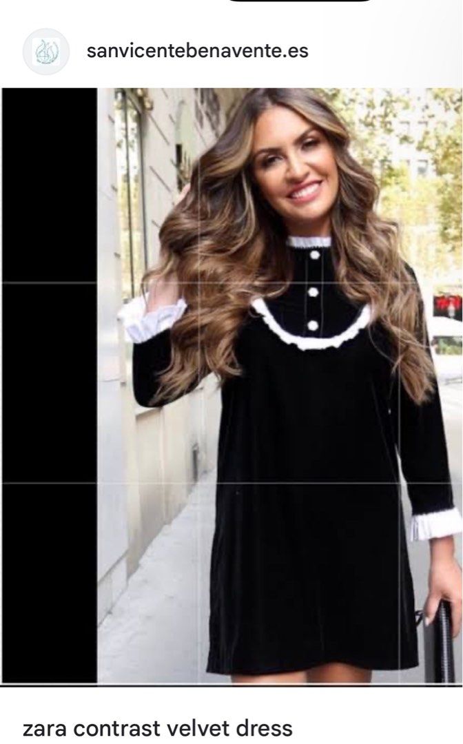 Contrast velvet dress zara top