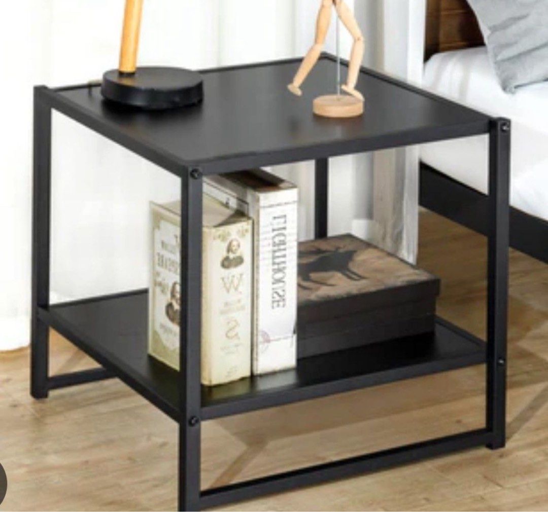 Zinus bed side table Black, Furniture & Home Living, Furniture