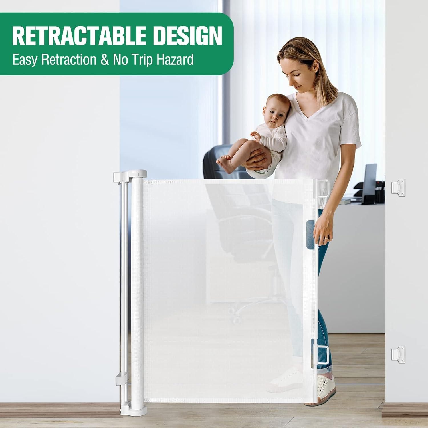 42 Inch Extra Tall Retractable Baby Gates 56 Wide Baby Gate Tall Dog Gate Indoor Outdoor