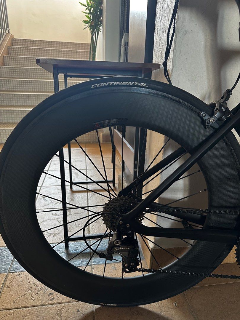 88mm Deep Dish Carbon Wheelset 11 Speed 700x23 Continental GP5000