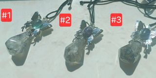 配飾類:均一價 自創款 “與蝶同行”美國閃靈鑽/螢石吊咀連棉繩鏈(S241101-1)64195857434755110