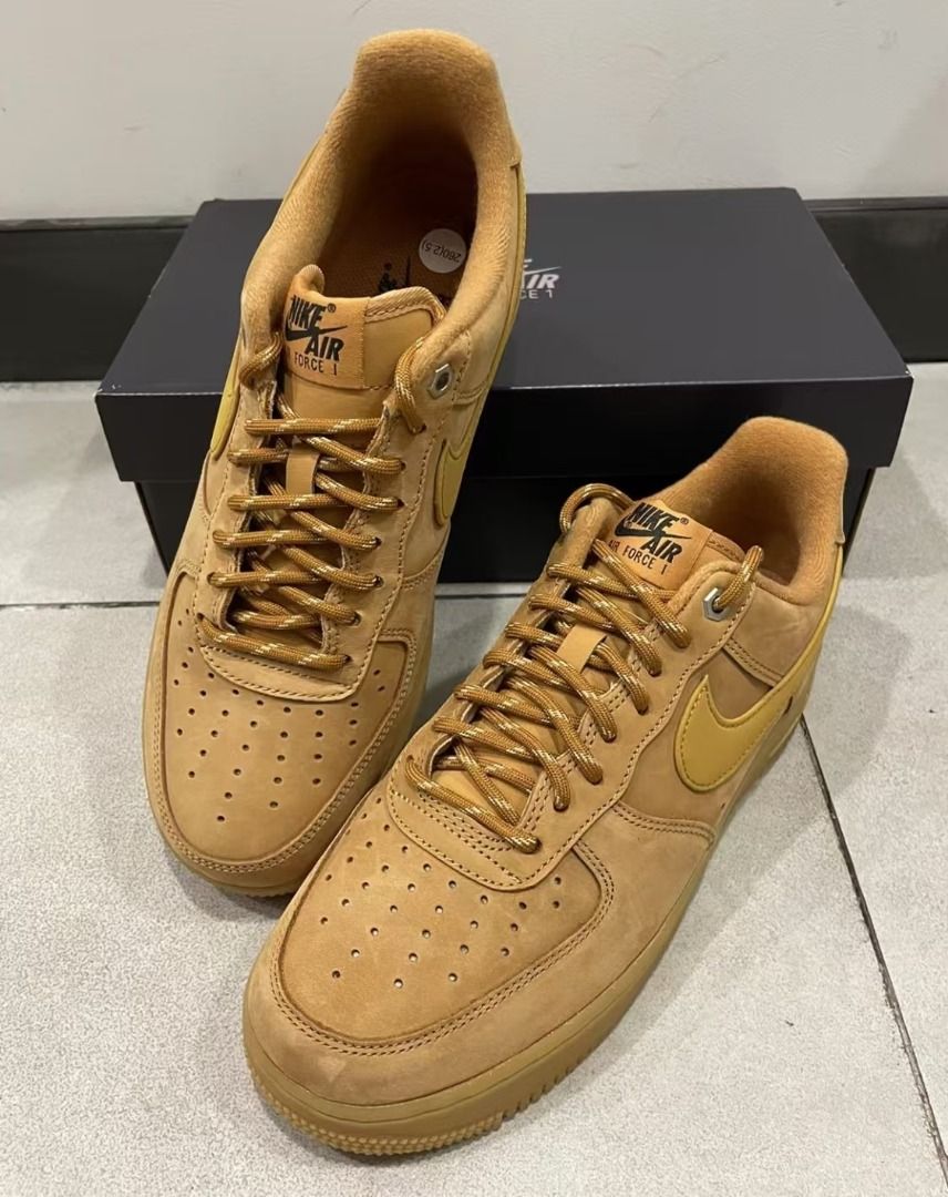 Nike Air Force 1 07 LV8 Wheat Flax low top casual shoes same style for men and women wheat color