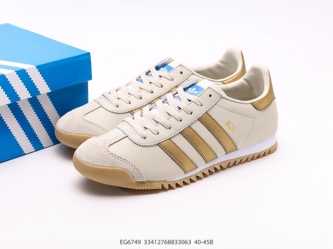Adidas originals Rom Cloud White Gold shoes us 7 - us 10.5, Babies & Kids,  Babies & Kids Fashion on Carousell