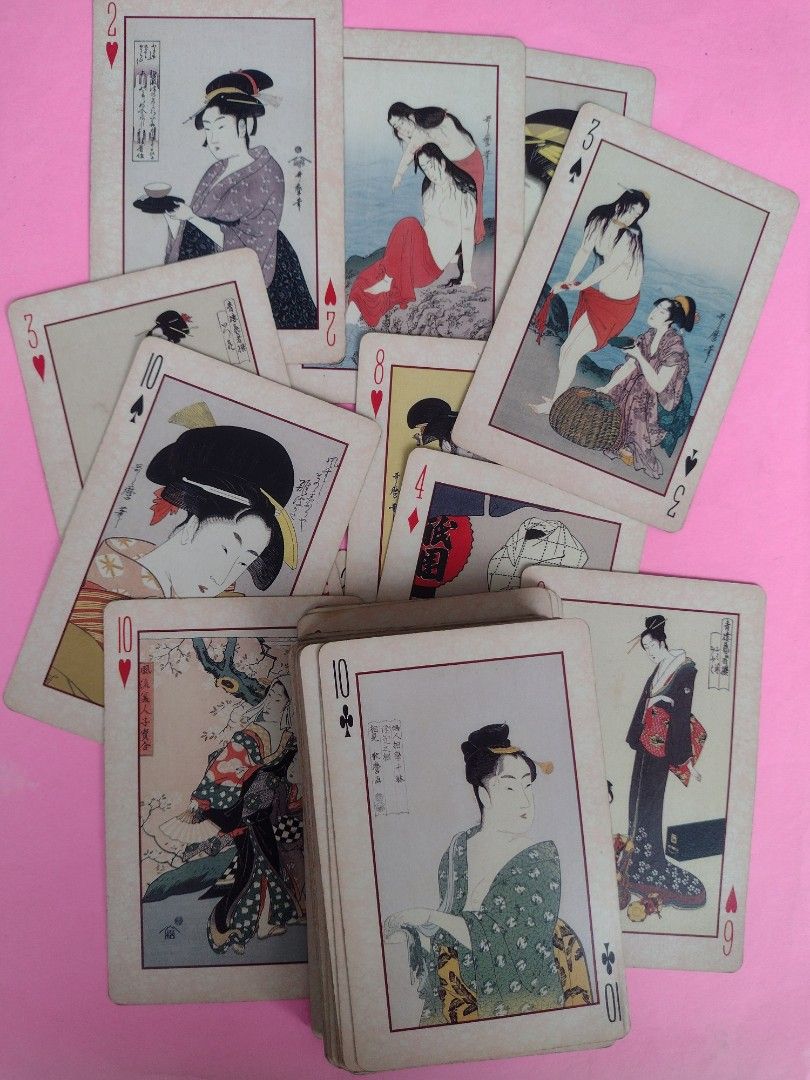 Angel Bijinga Ukiyoe Playing Cards ( vintage 1970s , original