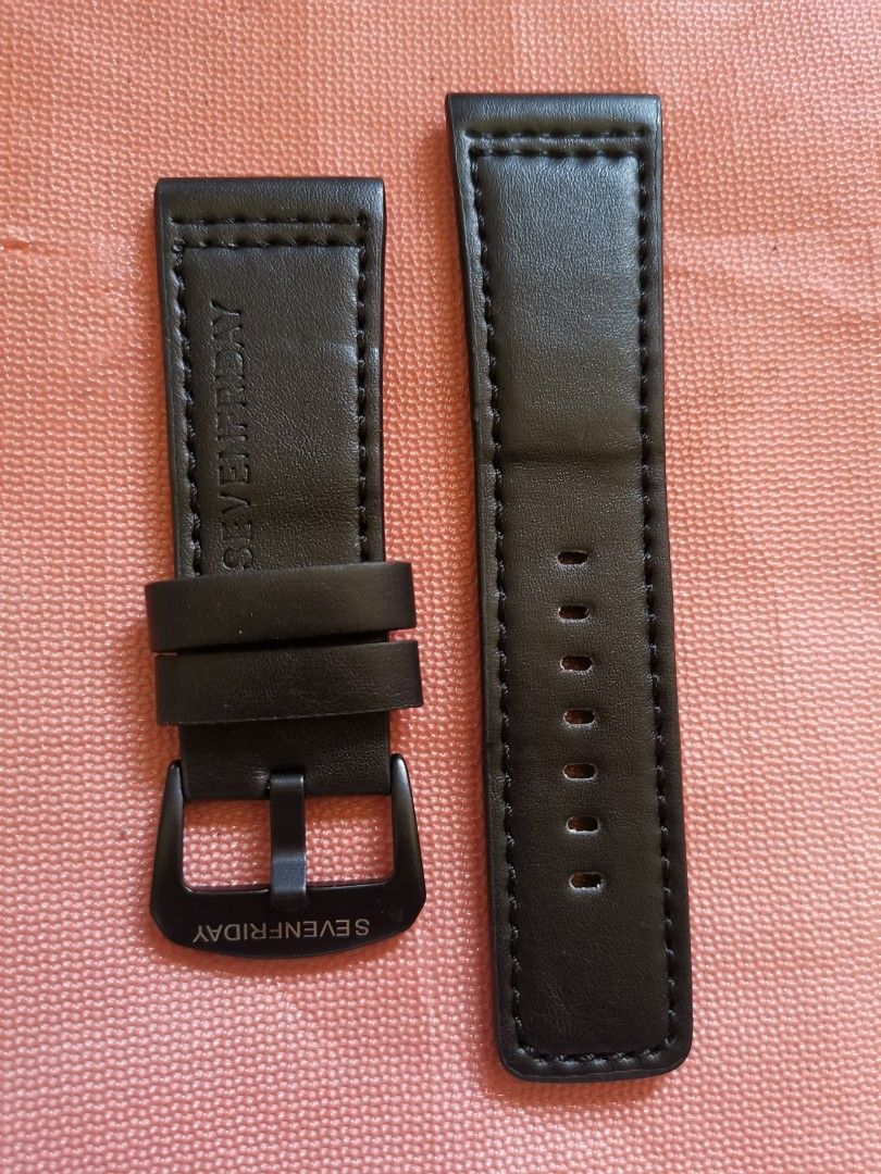 Clearance) 28mm Watch Leather Strap For SevenFriday, Men's Fashion