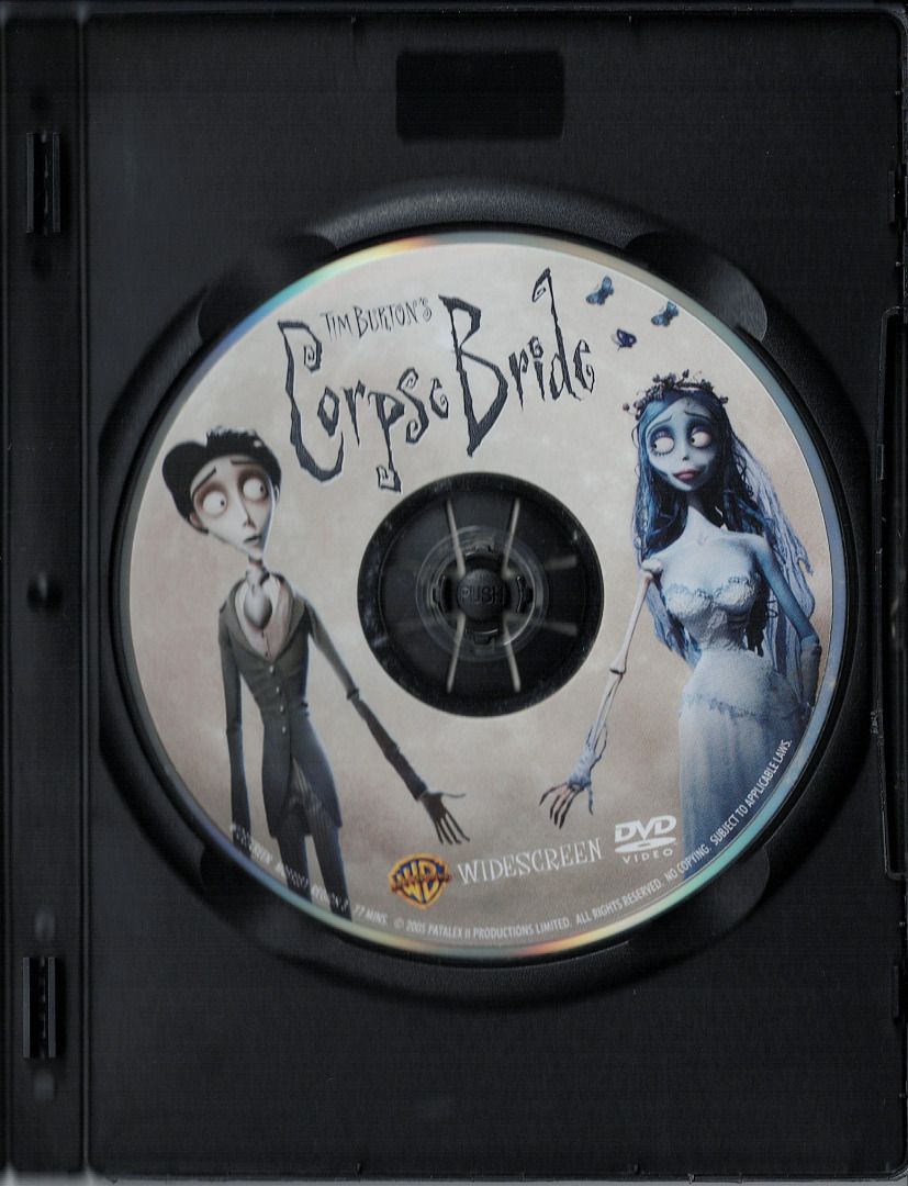 Corpse Bride ***original dvd*** (Category: CDs & DVDs) located in Pasig City. Submitted by armcjay (Listing ID 1333945524, Image 2). Description: This is a pre-owned, authentic item, from my own DVD collection. The disk may contain minor scratches, marks or dirt, and is playable with commercial DVD players and computers. I don't sell defective item here. No return / no exchange..