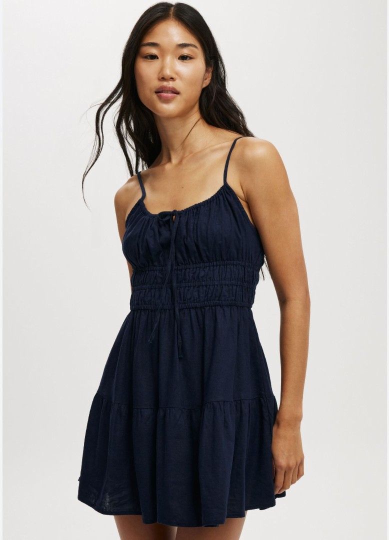 knee length dresses for ladies Heaven Sent Mini Dress - Blue and White, Medium | Hazel and Olive