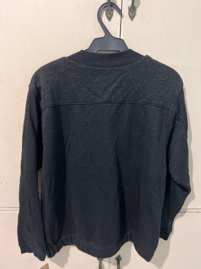 DKNY Black Glittery Jacket (Category: Coats, Jackets and Outerwear) located in Mandaluyong City. Submitted by msafer (Listing ID 1333857113, Image 2). Description: Length: 25" Width: 21" Arm length: 23".