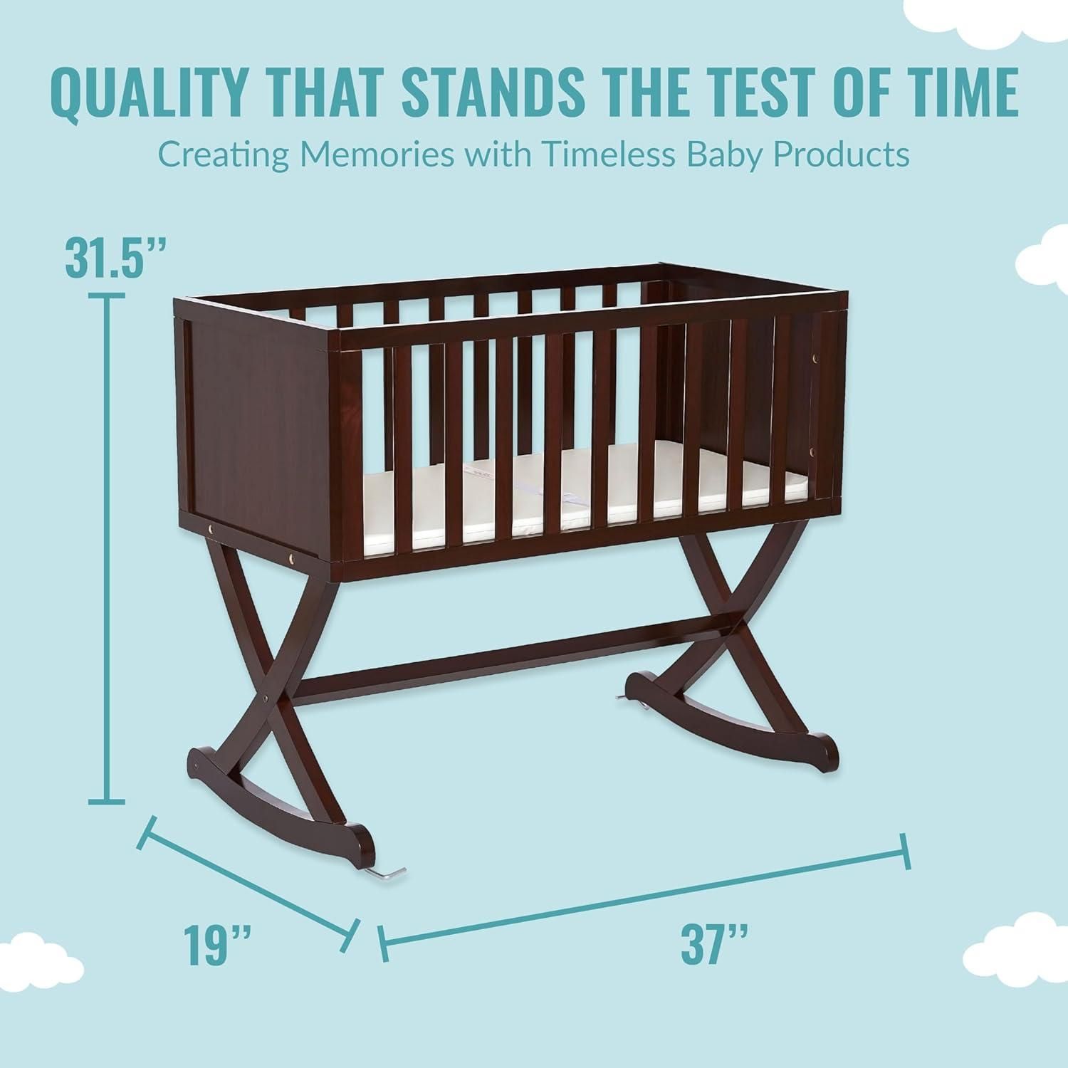Dream On Me Luna Haven Cradle Espresso 37x19x31.5 Inch Pack of 1 Espresso Babies Kids Baby Nursery Kids Furniture Other Kids Furniture on Carousell