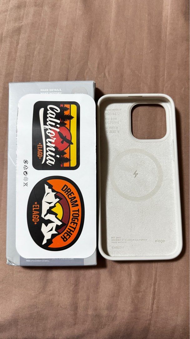 Elago 15 Pro Max case (Stone) (Category: Cases & Sleeves) located in Quezon City. Submitted by kmaeb (Listing ID 1333971175, Image 2). Description: Only visible flaw is scratch in volume down button Complete with box and stickers Color: Stone RFS: decluttering.