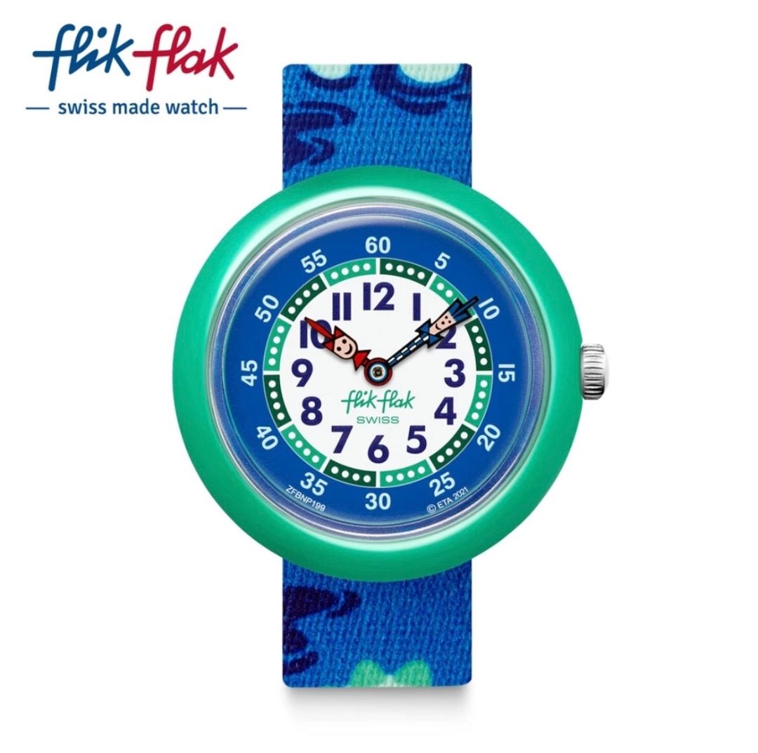 Orologio Da Polso Flik Flak Fizz IN BLUE Per Bambini - Design Oceano Con Numeri Leggibili - Foto 2