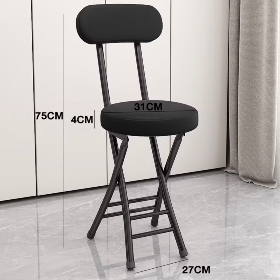 Foldable Cushioned Chair Folding Cushion Stool High Back Portable Chair Modern Dining Chair
