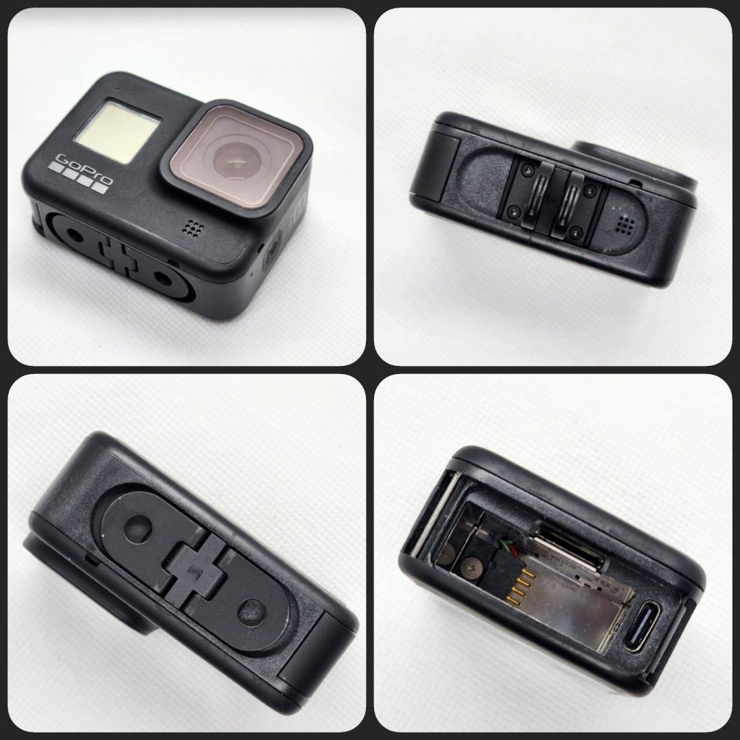 GoPro Hero 8 BLACK (Category: Cameras) located in Los Banos. Submitted by grandfire_84735b (Listing ID 1333990958, Image 2). Description: Gopro Hero 8 Black Issues - aesthetics (scratches on the body and dive case button marks) - need to accurately push the power button to use it (pressure still tolerable enough to use the button) - scratches on the cases Inclusions - everything on the pic (WYSIWYG) Other details - batteries can last up to atleas