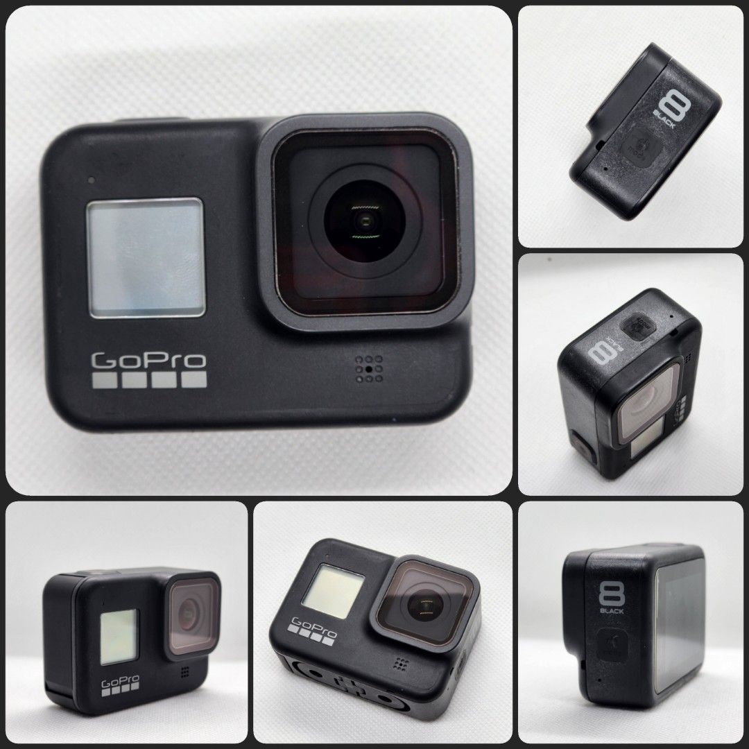 GoPro Hero 8 BLACK (Category: Cameras) located in Los Banos. Submitted by grandfire_84735b (Listing ID 1333990958, Image 3). Description: Gopro Hero 8 Black Issues - aesthetics (scratches on the body and dive case button marks) - need to accurately push the power button to use it (pressure still tolerable enough to use the button) - scratches on the cases Inclusions - everything on the pic (WYSIWYG) Other details - batteries can last up to atleas