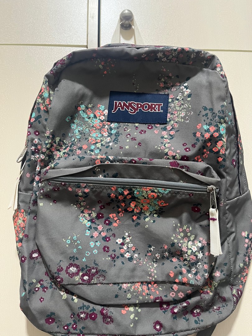 Jansport gray floral backpack shop