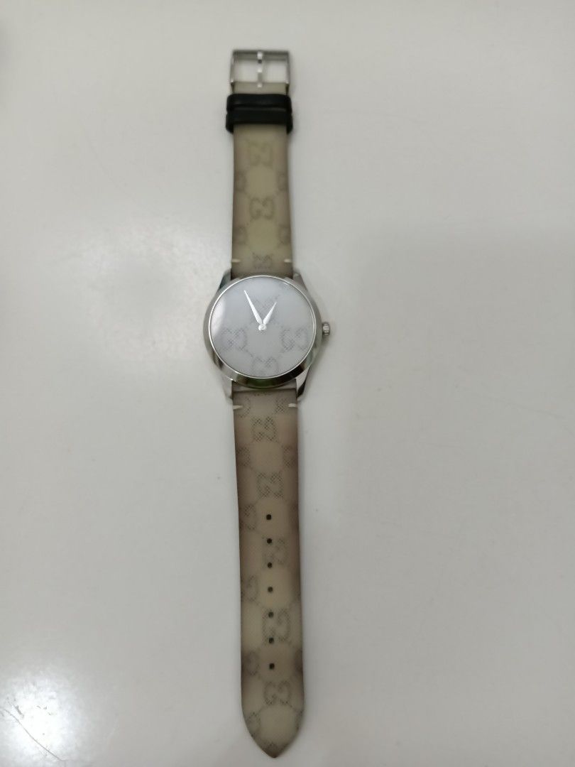 GUCCI YA1264058 G Timeless GG Motif Silver Tone Hologram Dial Unisex Swiss Watch