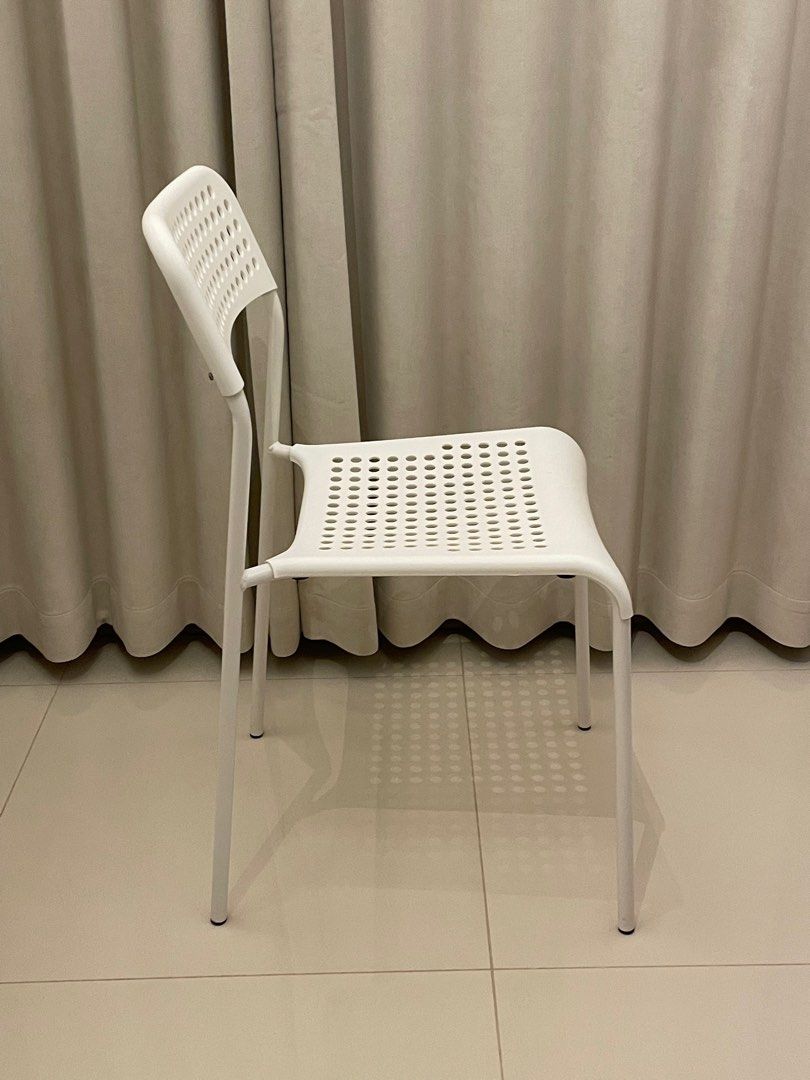 IKEA ADDE Chair white stackable airy light