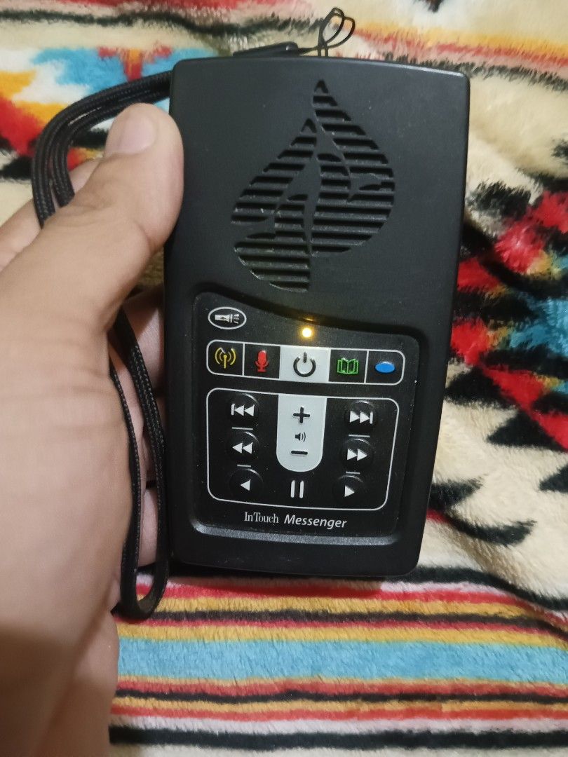 Intouch messenger pocket radio and player (Category: Portable Audio Accessories) located in Quezon City. Submitted by markgolveo (Listing ID 1333875867, Image 1). Description: Intouch messenger pocket radio and player tested working good baattery charging and capacity with radio , tf card mp3 playing, flashlight functionality with built in bible audio verses and lectures preloaded inside.