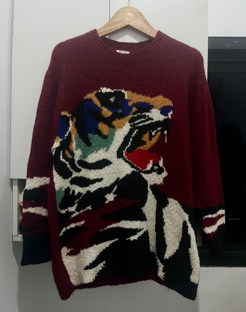 Kenzo tiger intarsia sweater clearance