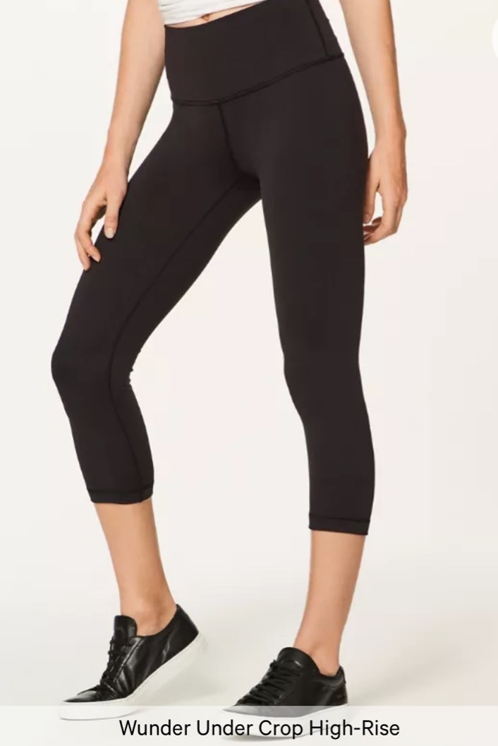 Lululemon wunder under high rise crop black size 2 Women s Fashion Activewear on Carousell