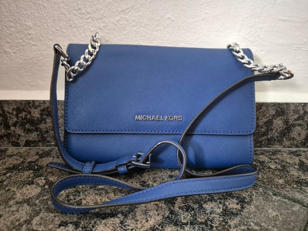 Michael Kors Blue Crossbody Bag Luxury Bags Wallets on Carousell