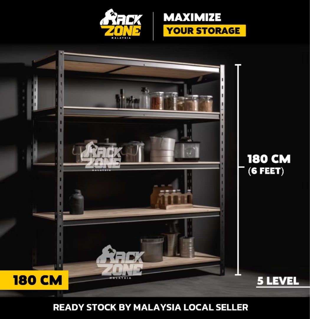 Slow Rack Moving Zone Moving out: Rack Zone 5-tier 180 cm metal rack in matte black (NEW ...