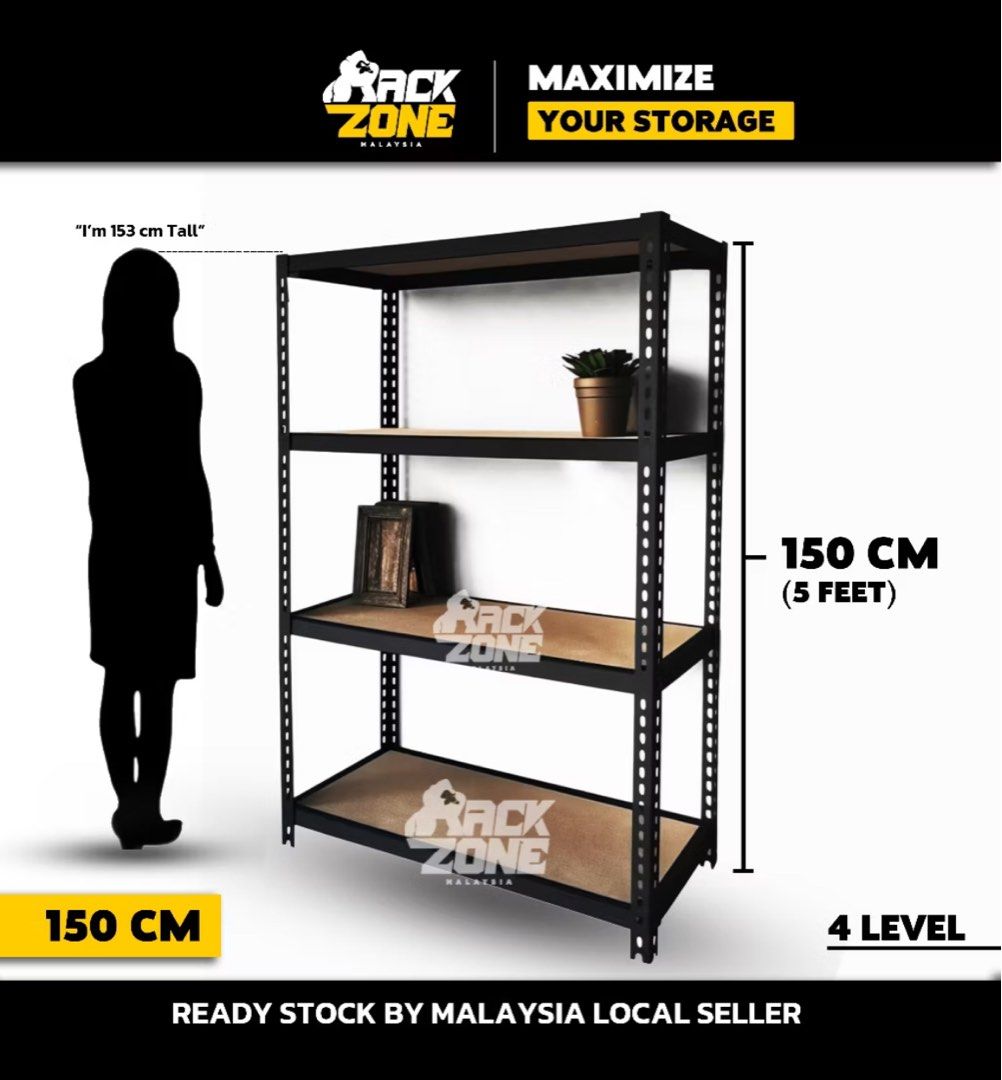 Slow Rack Moving Zone Moving out: Rack Zone 4-tier 150 cm metal rack in matte black (NEW ...