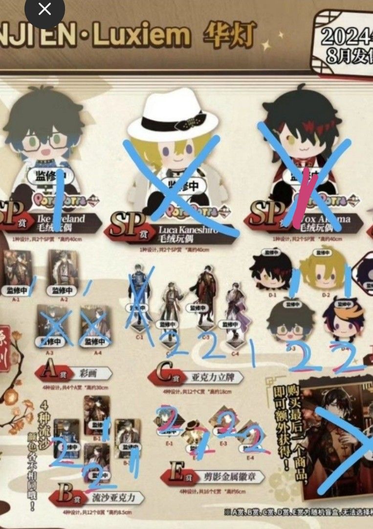 にじさんじヴォックスVox中国 華灯1番くじ SP賞ぬいぐるみ に