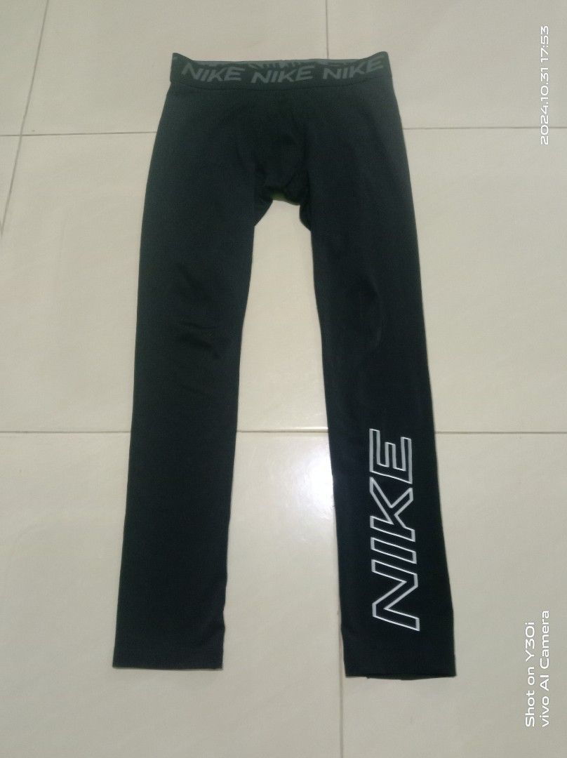 Nike Big Kids' (Boys') Graphic Training Tights (Black, Medium)