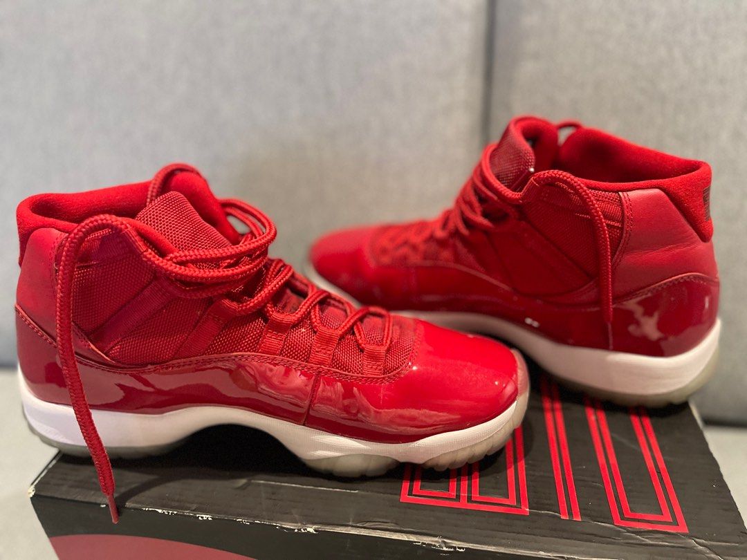 Nike Men s Retro Air Jordan 11 Red Red US10.5 Carousell