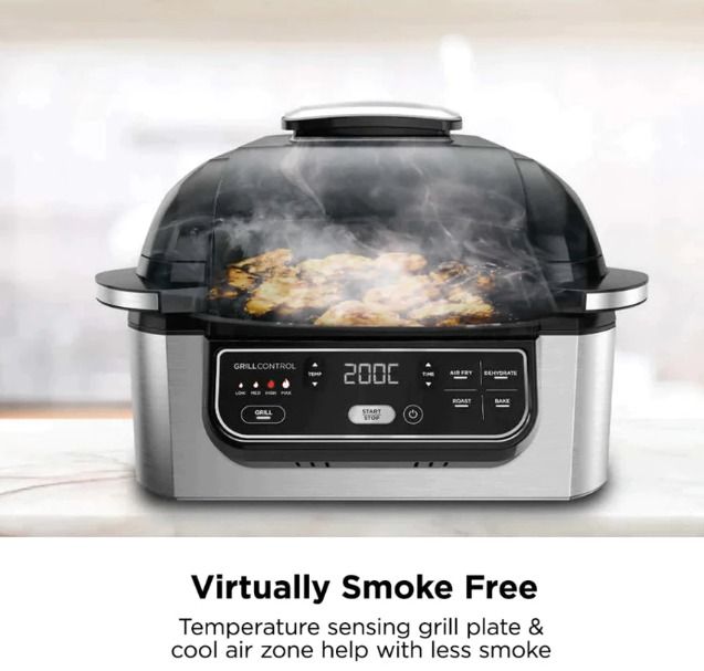 Ninja Foodi 5 in 1 Indoor Electric Grill with Air Fry Roast Bake Dehydrate