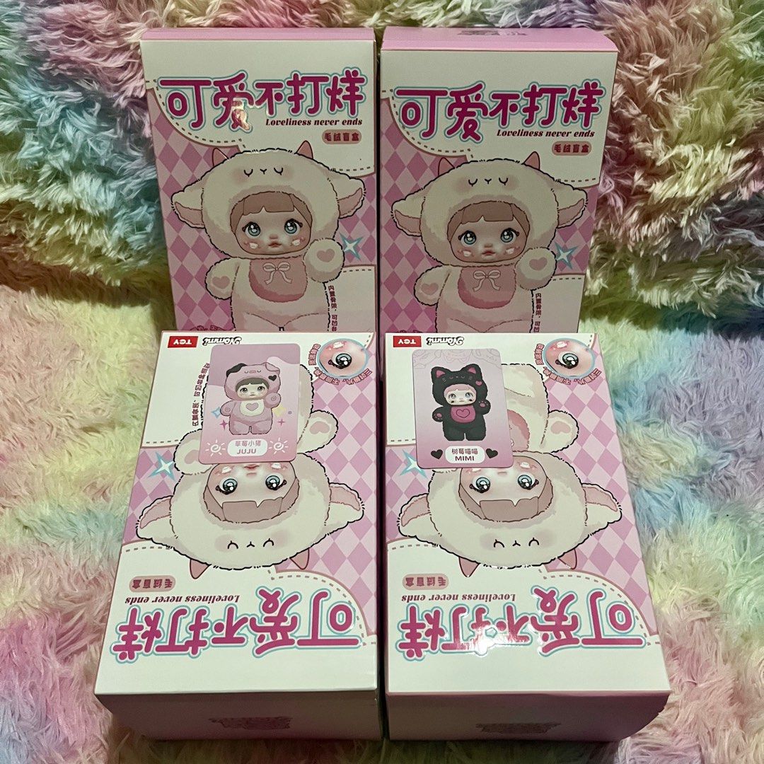 Nommi Loveliness Never Ends Plush (Category: Designer & Blind Box Toys) located in Quezon City. Submitted by flyingwithyounightday (Listing ID 1333901632, Image 3). Description: Confirmed Box, Sealed Foil, Card > Binbin > Mimi -SOLD > Quqi -SOLD > Juju -SOLD BUY any 2 items or more, GET P50 off each item Payment : BPI, BDO, GCash Shipping c/o Buyer : SDD, J&T.