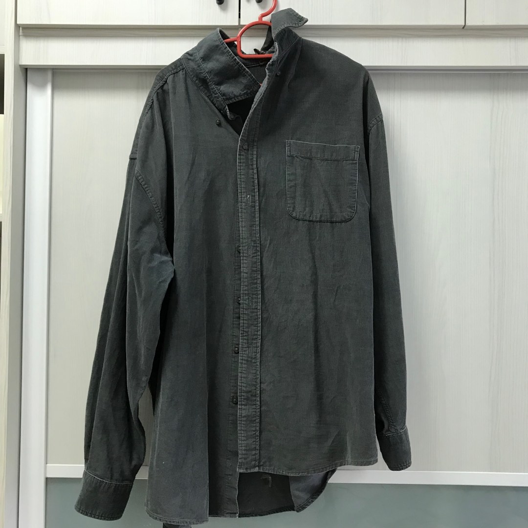 Men's Shirt Overshirt Thick Shirt Corduroy Shirt Shirt Jacket Solid Color main image 1