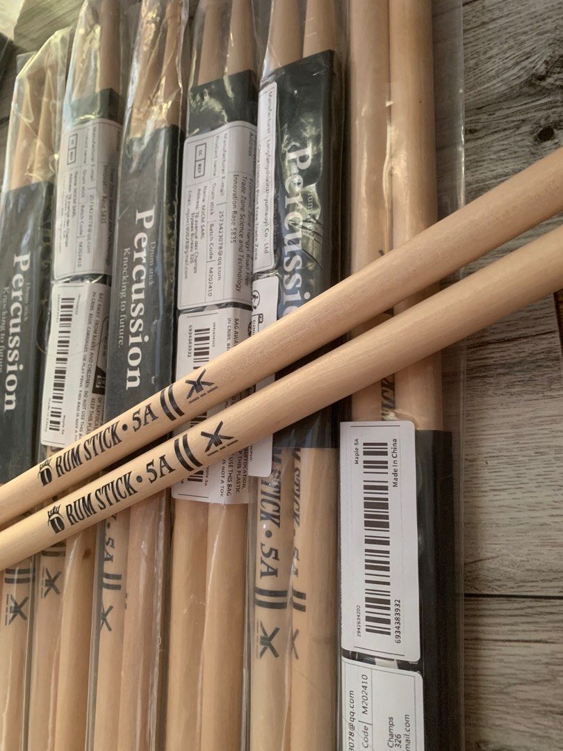 Percussion Drum Sticks Maple Brand New (Category: Musical Instruments) located in Las Pinas. Submitted by kinganalog (Listing ID 1333852196, Image 3). Description: Only 5 pairs left Percussion Maple Drum Sticks 5A. Price per pair is 350 fixed brand new still on its original plastic cover. Payment via Gcash, pickup via lalamove or grab at buyers account and expense. .