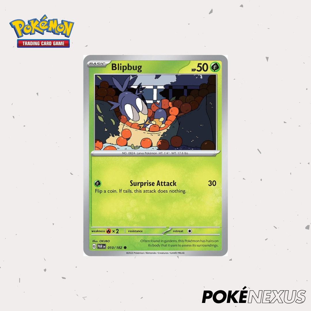 Pokemon Scarlet & Violet - Paradox Rift - Blipbug - 010/182 - Common,  Hobbies & Toys, Toys & Games on Carousell