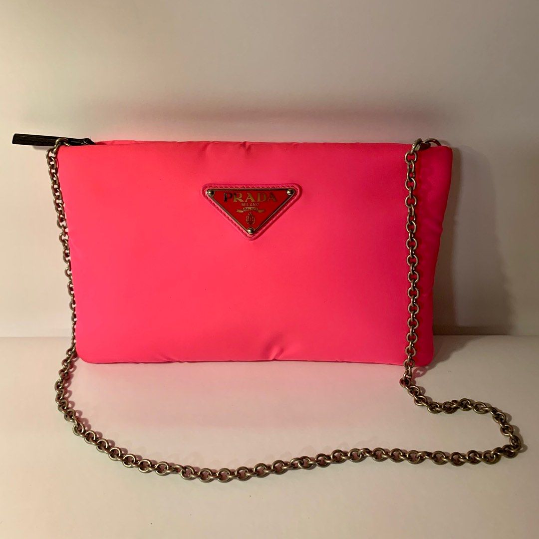 Prada padded nylon clutch clearance