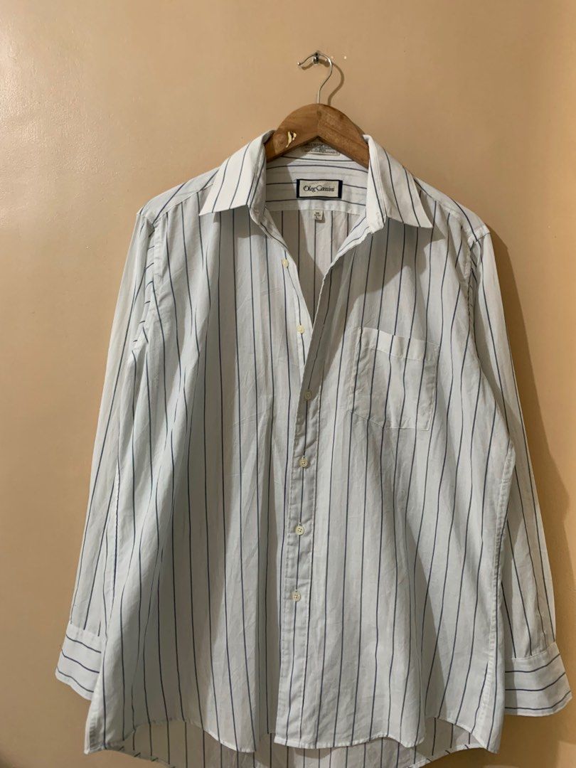Premium Button Down Long Sleeves Polo - Oleg Cassini (Category: Luxury Apparel) located in Dasmarinas. Submitted by phamhannii (Listing ID 1333949392, Image 2). Description: Premium Button Down Long Sleeves Polo - Oleg Cassini (Blue/White Striped) Dimes (WxL): 24 x 30.5 inches Color Rate: 9.8/10 Condition Rate: 9.8/10 Excellent Condition All items are washed and sanitized. Gcash payment only. Pm me for inquiries🙂 Check out my account for more fa