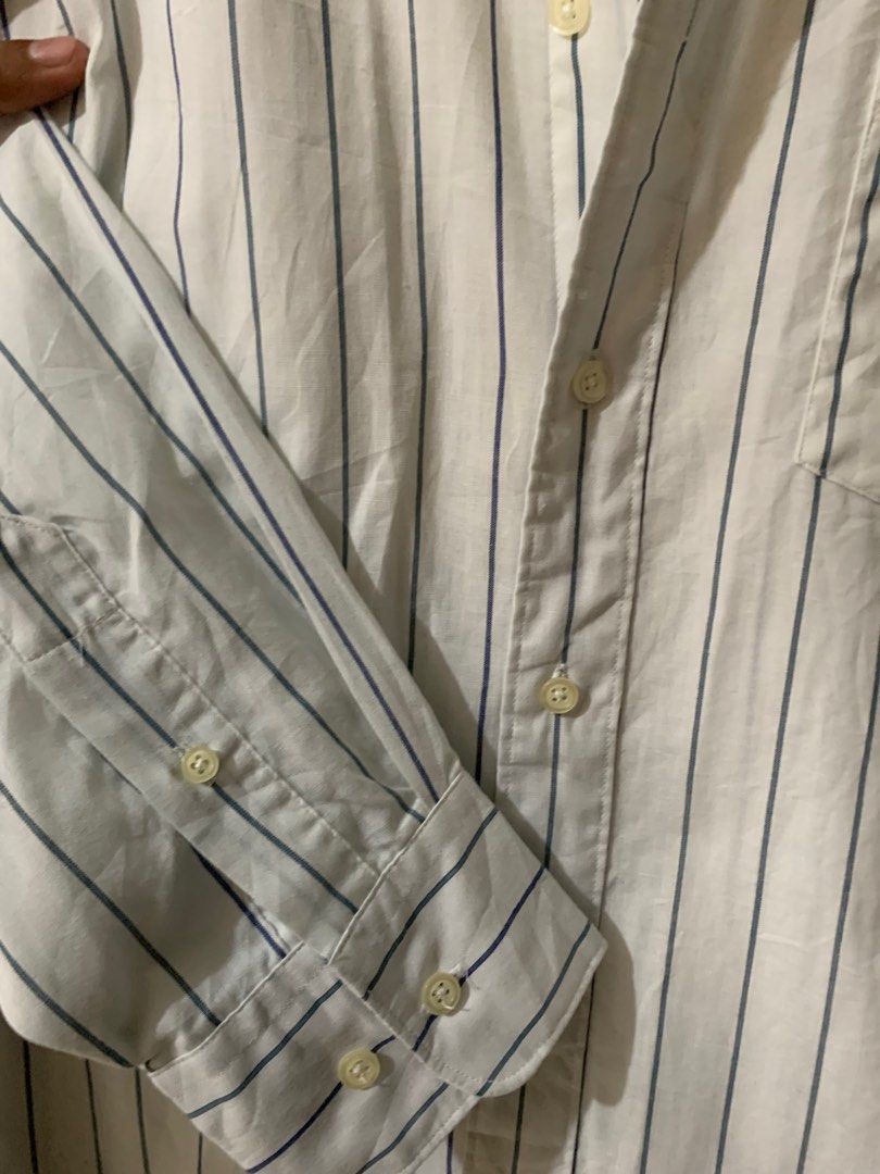 Premium Button Down Long Sleeves Polo - Oleg Cassini (Category: Luxury Apparel) located in Dasmarinas. Submitted by phamhannii (Listing ID 1333949392, Image 3). Description: Premium Button Down Long Sleeves Polo - Oleg Cassini (Blue/White Striped) Dimes (WxL): 24 x 30.5 inches Color Rate: 9.8/10 Condition Rate: 9.8/10 Excellent Condition All items are washed and sanitized. Gcash payment only. Pm me for inquiries🙂 Check out my account for more fa
