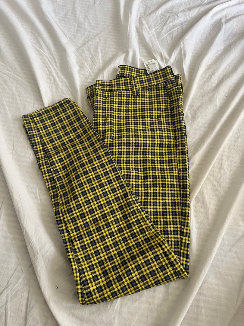 Plaid pants pull and bear hot sale