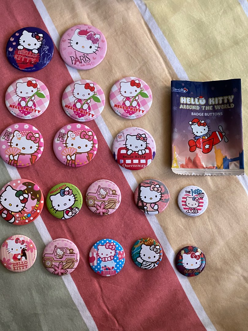 Sanrio Hello Kitty Around the World Pins (Set 18 pieces), Hobbies ...
