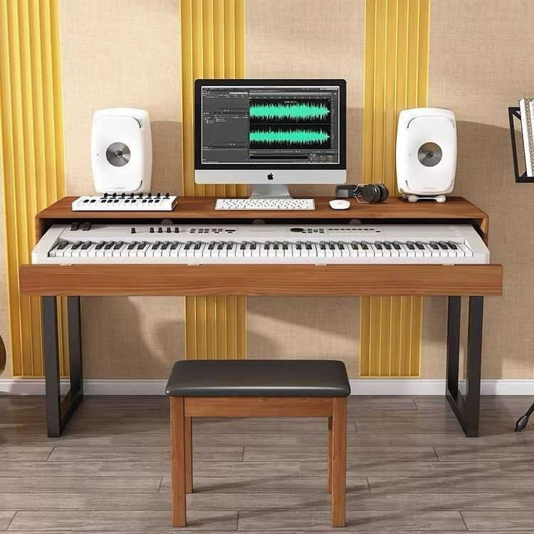 Solid wood piano table, desk-style arrangement, table, electric piano ...
