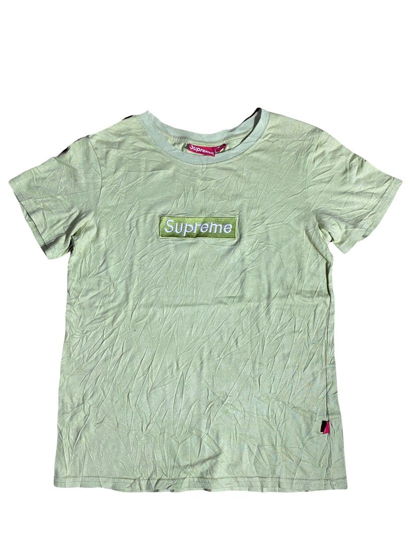 Supreme lime green box logo tee online