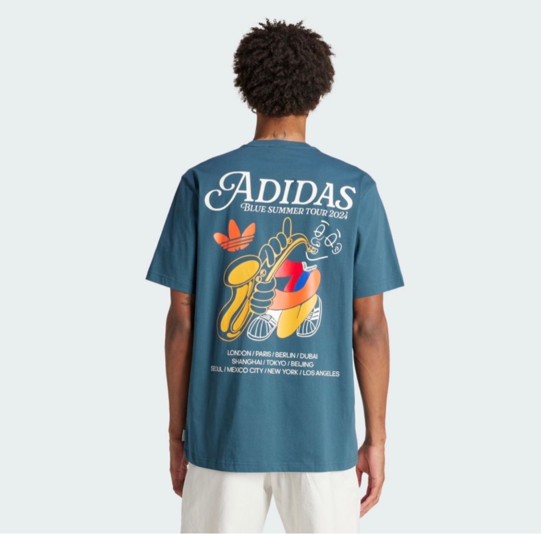 S/XL) Adidas Leisure Blue Summer Tour 2024 Turquoise Blue Dark
