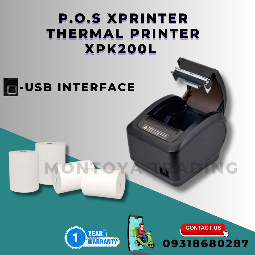 THERMAL PRINTER XPK200L USB ONLY (Category: Printers, Scanners & Copiers) located in Manila. Submitted by cm875381367283 (Listing ID 1333922502, Image 1). Description: Xprinter Xpk200l USB, Bluetooth, LAN 80mm Auto cut Thermal printer HARDWARE - Complete line of POS Hardware: Printer, Scanner, Cash Drawer, Monitor, System Unit, Etc. - Branded and Generic brands - Brand new and Pre-owned units available - Accepts Trade-ins - Consumables: Paper Rol