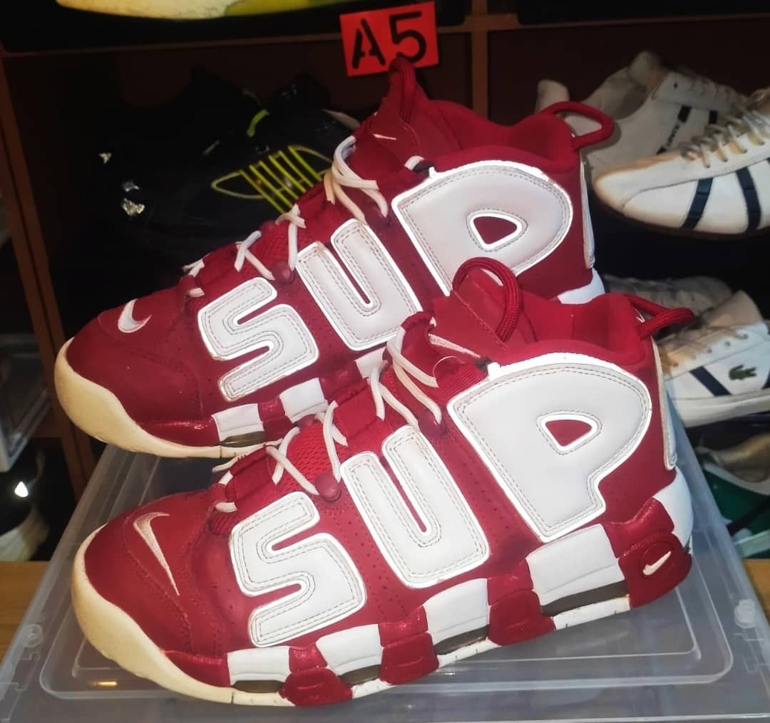 Nike uptempo supreme red best sale