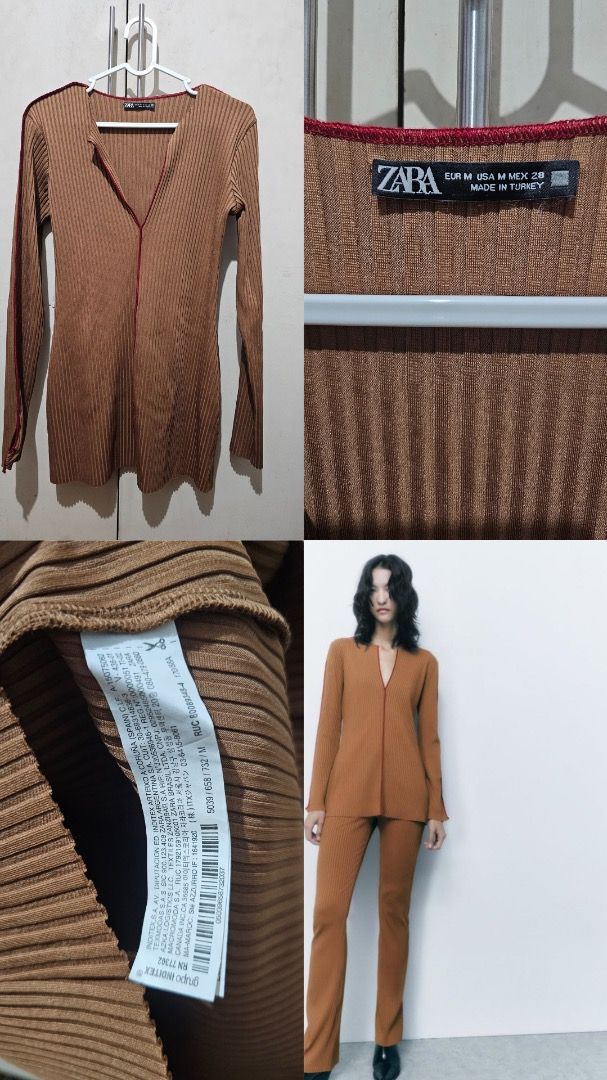Zara Brown Fringed Longsleeves (Category: Longsleeves) located in Quezon City. Submitted by declutteringgalore (Listing ID 1333950081, Image 1). Description: used once only no flaws loc: qc no cod payment loc: qc shipping at buyer's expense lalamove grab express j&t.