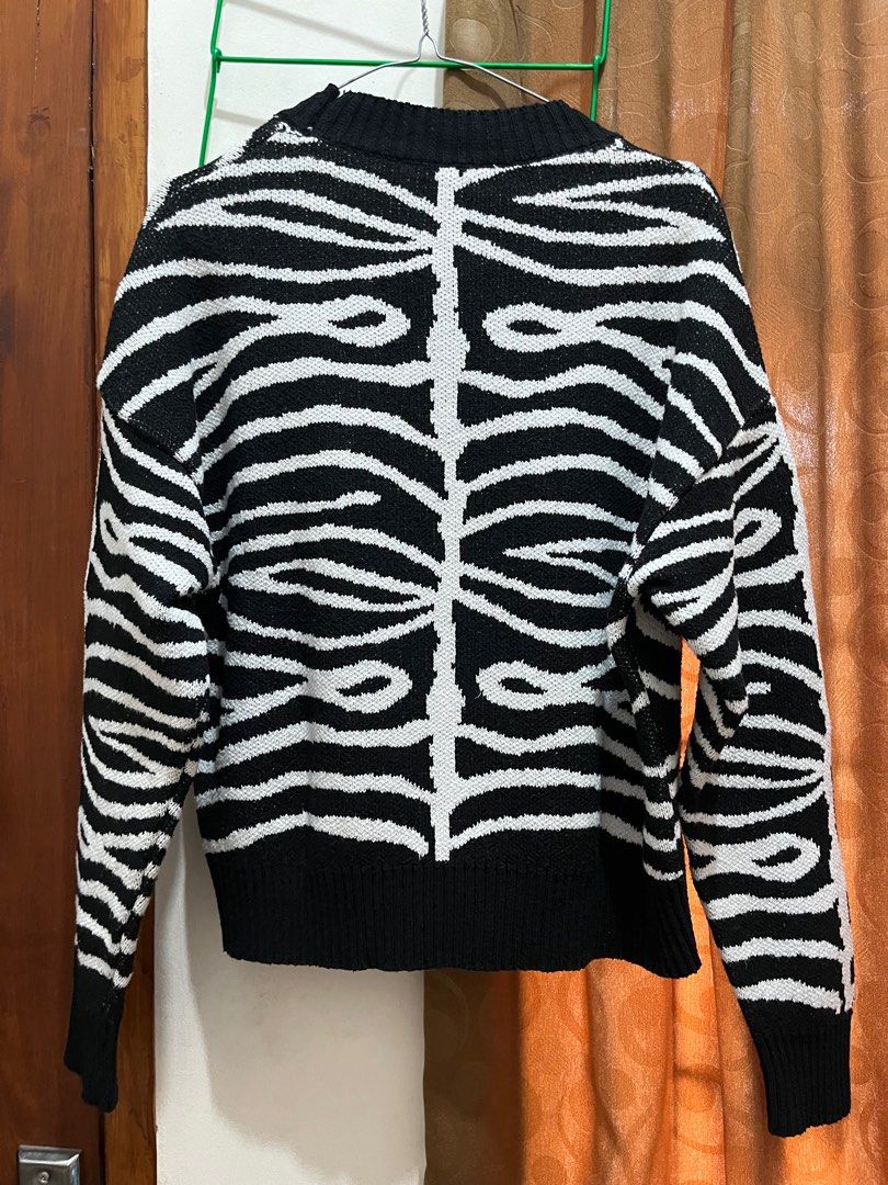 Depop Bershka Purple Zebra Jumper Knit Sweater Purple Zebra - Main Image