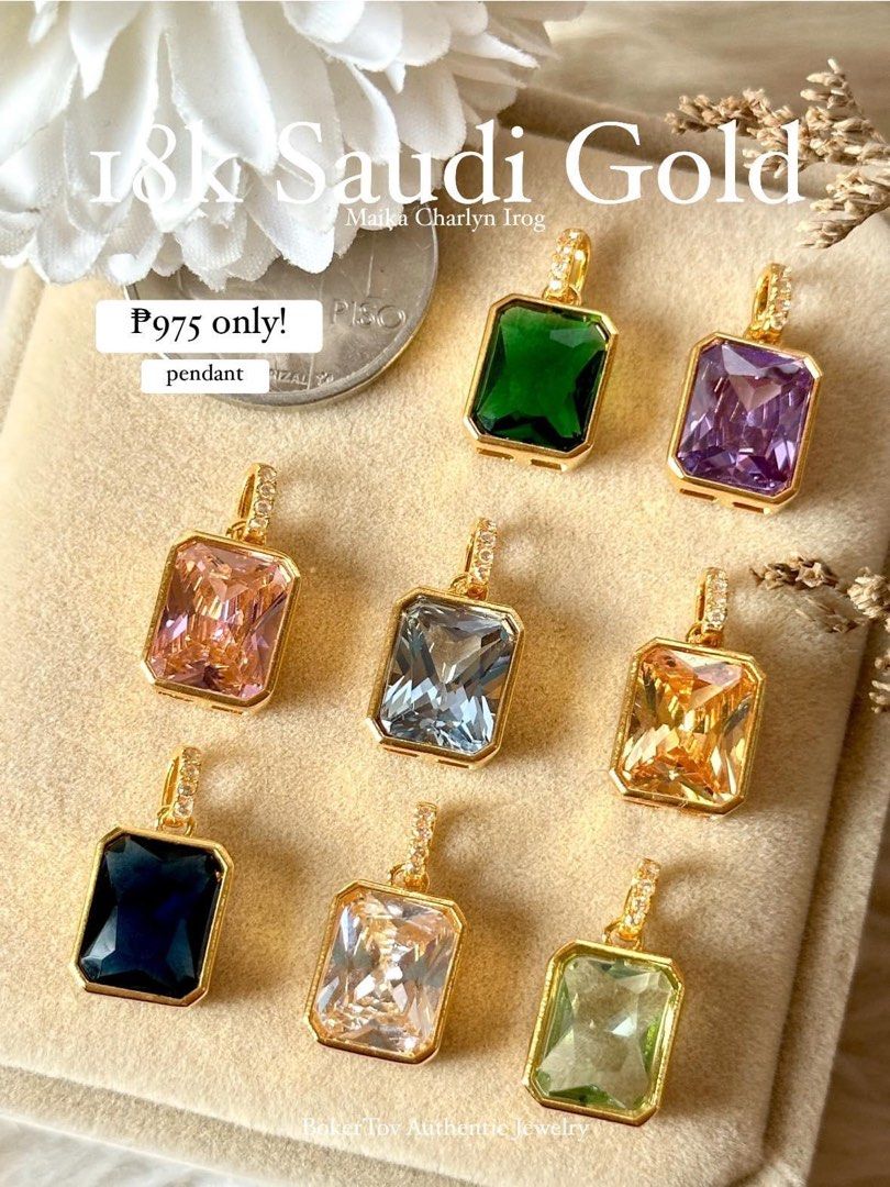 18k Gold Pendants or Necklace (Category: Necklaces) located in Manila. Submitted by malka.wrist.it (Listing ID 1335531369, Image 1). Description: Complete colors na naman tayo!😻✨ Pwedeng may chain or pwedeng pendant lang!For as low as ₱975, pwede may alahas ka ng gold, mi🥹✨ ONHAAAAND Own actual pictures kaya what you see is what you get💯🔥 ✅First Pay, First Served 💵PAYMENT FIRST ❌NO COD/COP kahit meetup (wag makulit) 📍Balanga Bataan (no hous