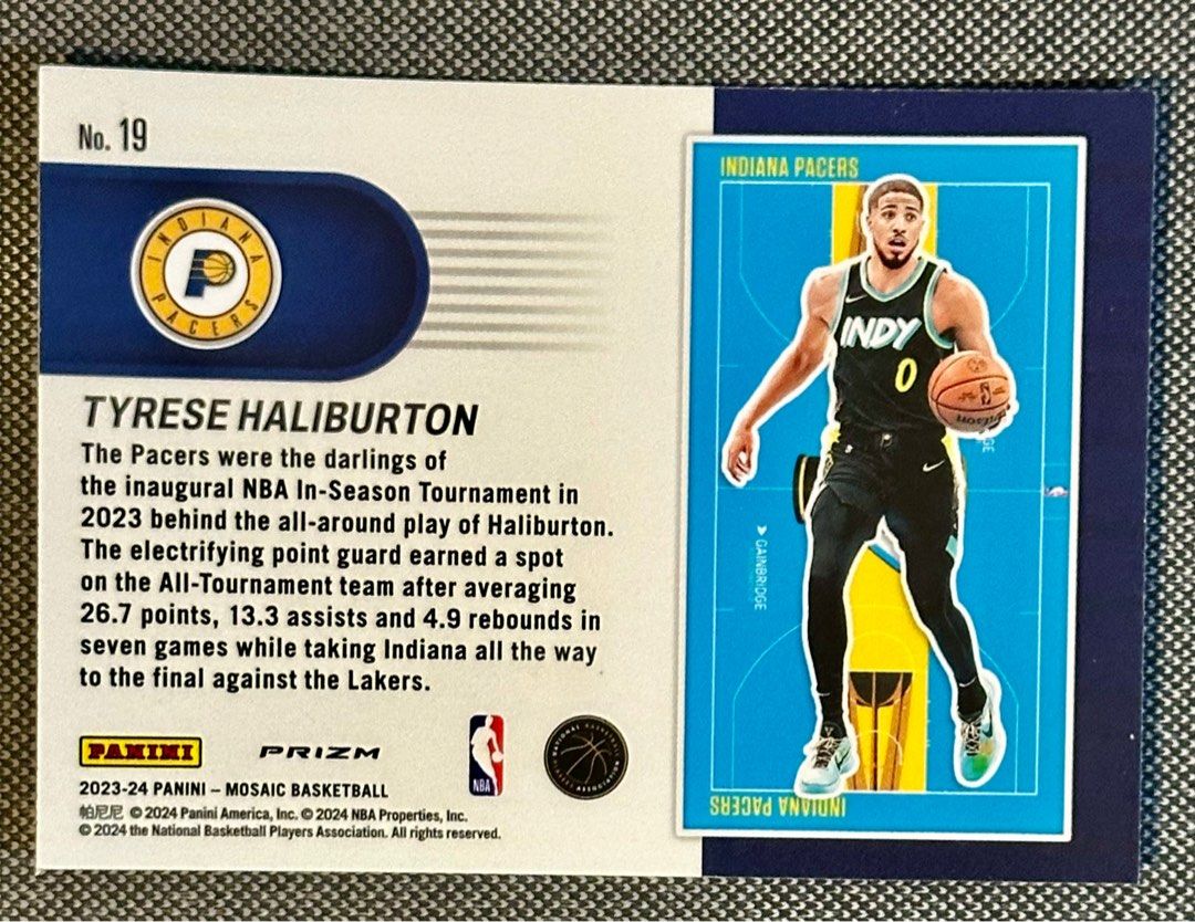 2023 NBA Tyrese Haliburton Mosaic SP In-Season Tournament Insert